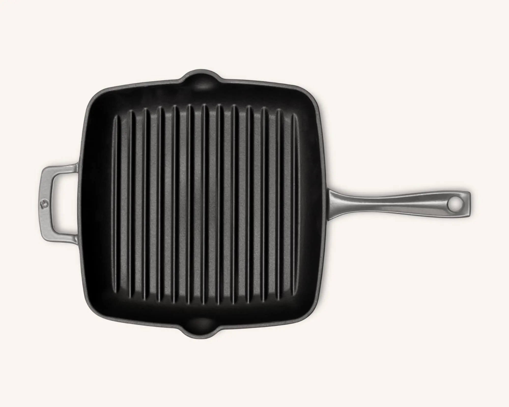 Olavson Grillpfanne Grau 46 cm – Gusseisen, rot emailliert