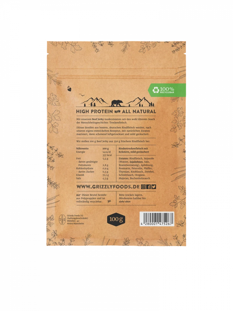 Beef Jerky - Garden Greens 100g