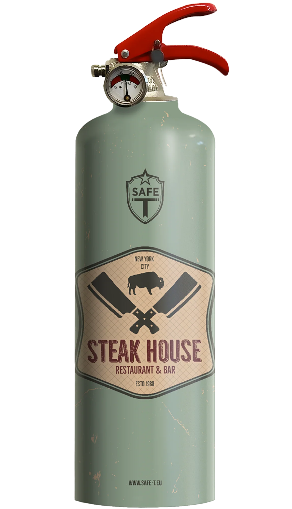 Safe-T Feuerlöscher - Steak House 1kg ABC-Pulver, 10 Jahre Garantie