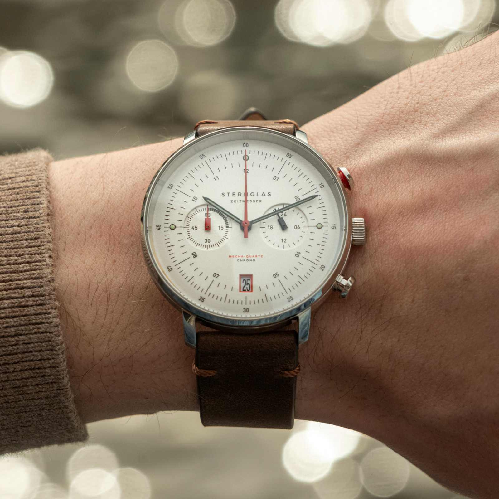 Sternglas Hamburg Chrono Silber Nylon Armband