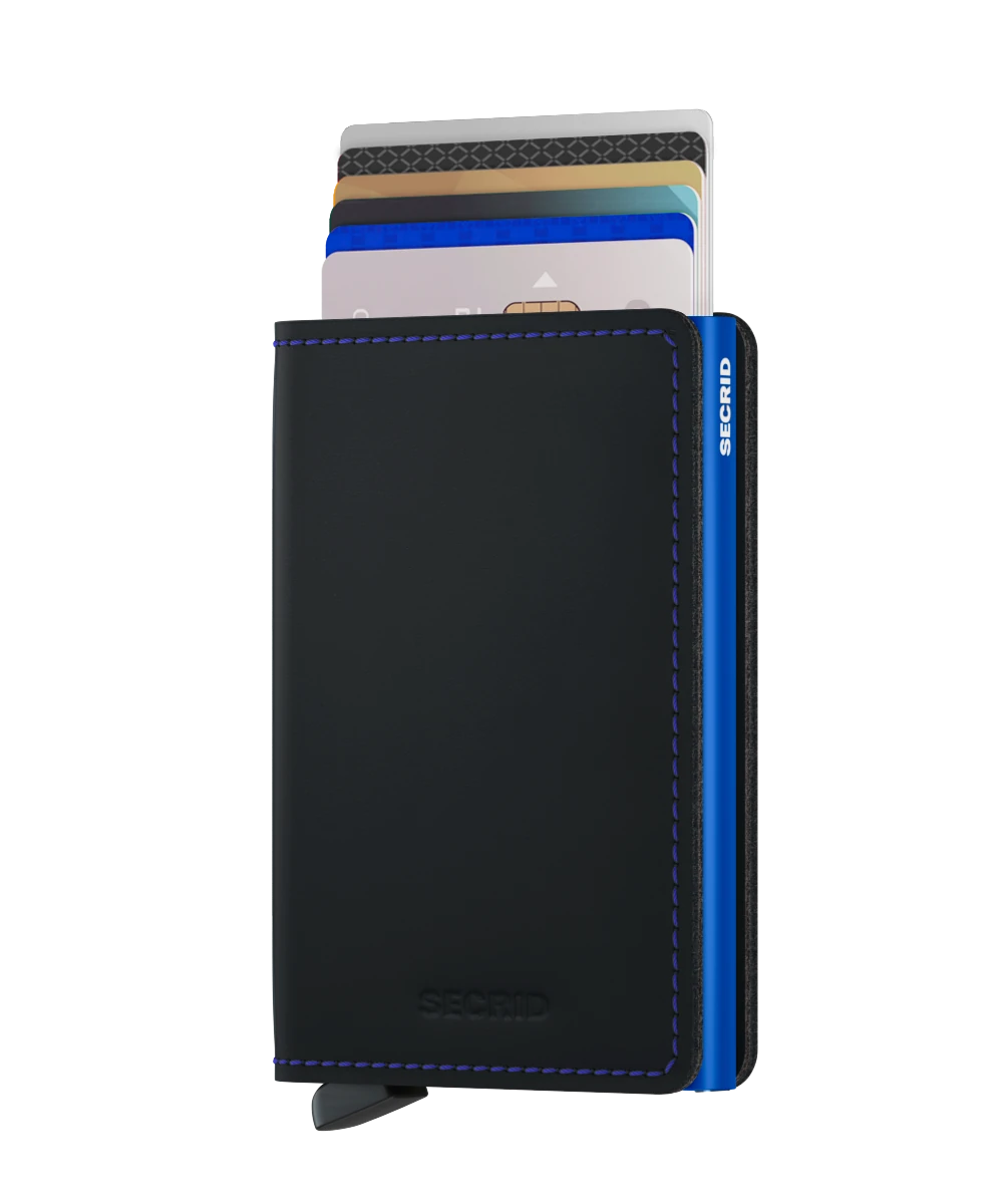 Secrid - Matte Black & Blue Slimwallet