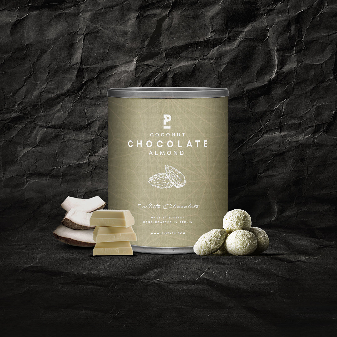 P-STASH Mandel - Weisse Schokolade mit Kokosflocken - Mini 60g