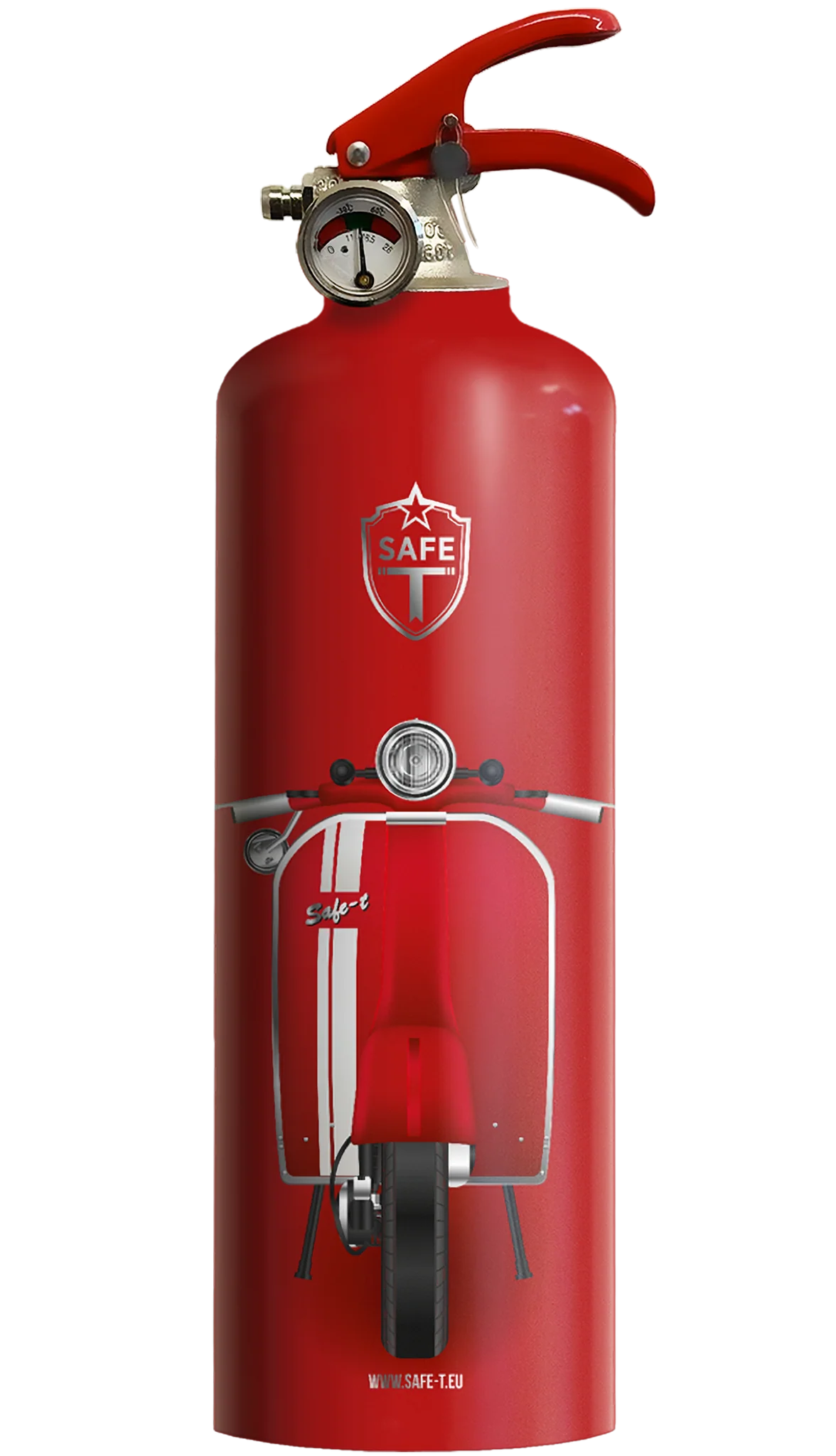 Safe-T Feuerlöscher - Vespa red 1kg ABC-Pulver, 10 Jahre Garantie