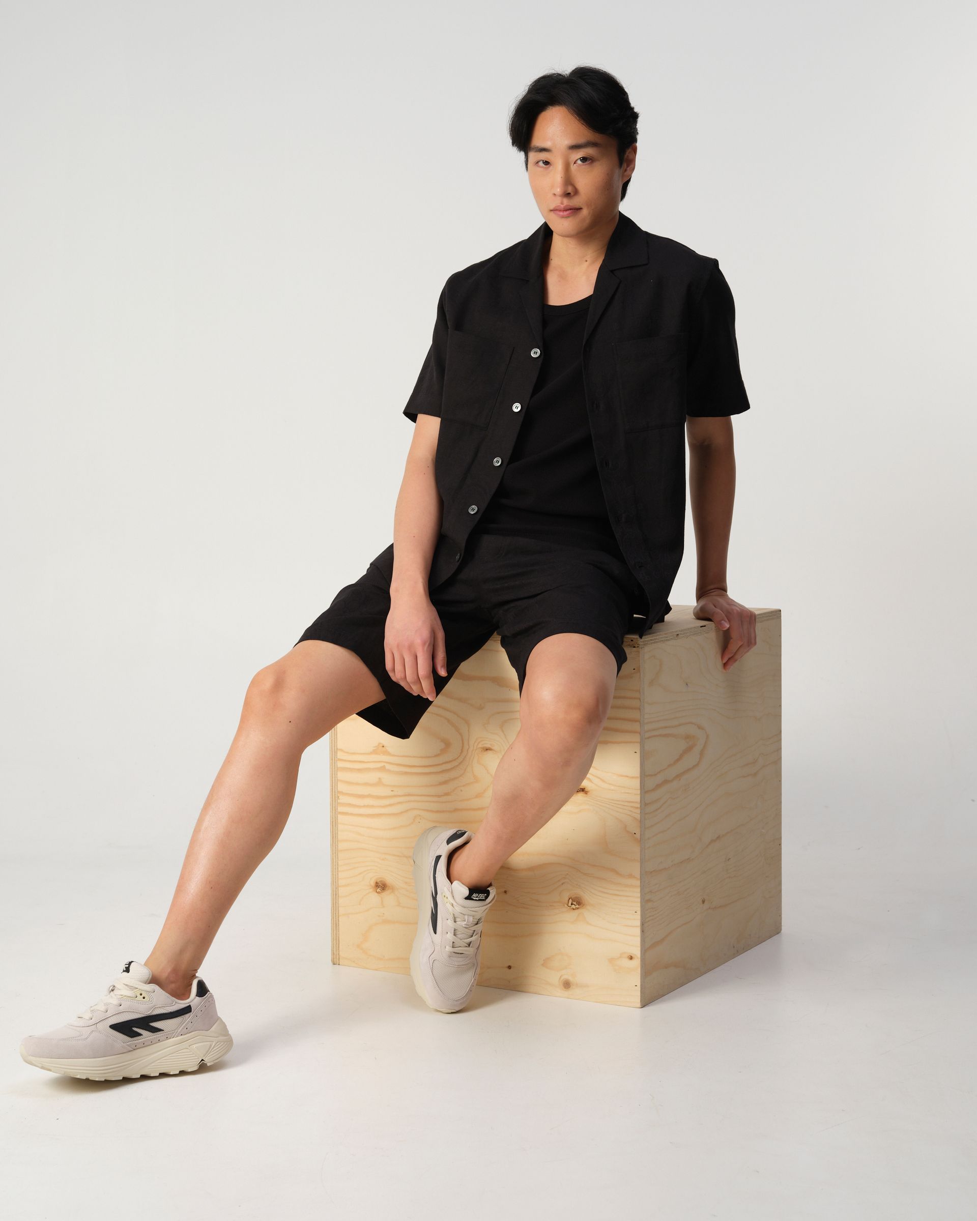 J.C. RAGS Andy Jacquard Short Schwarz