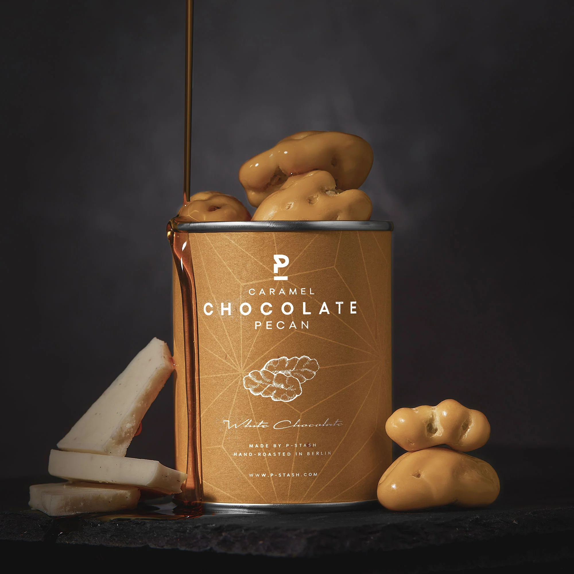 P-Stash Pekannuss - Weiße Schokolade mit Karamell - Mini 60g