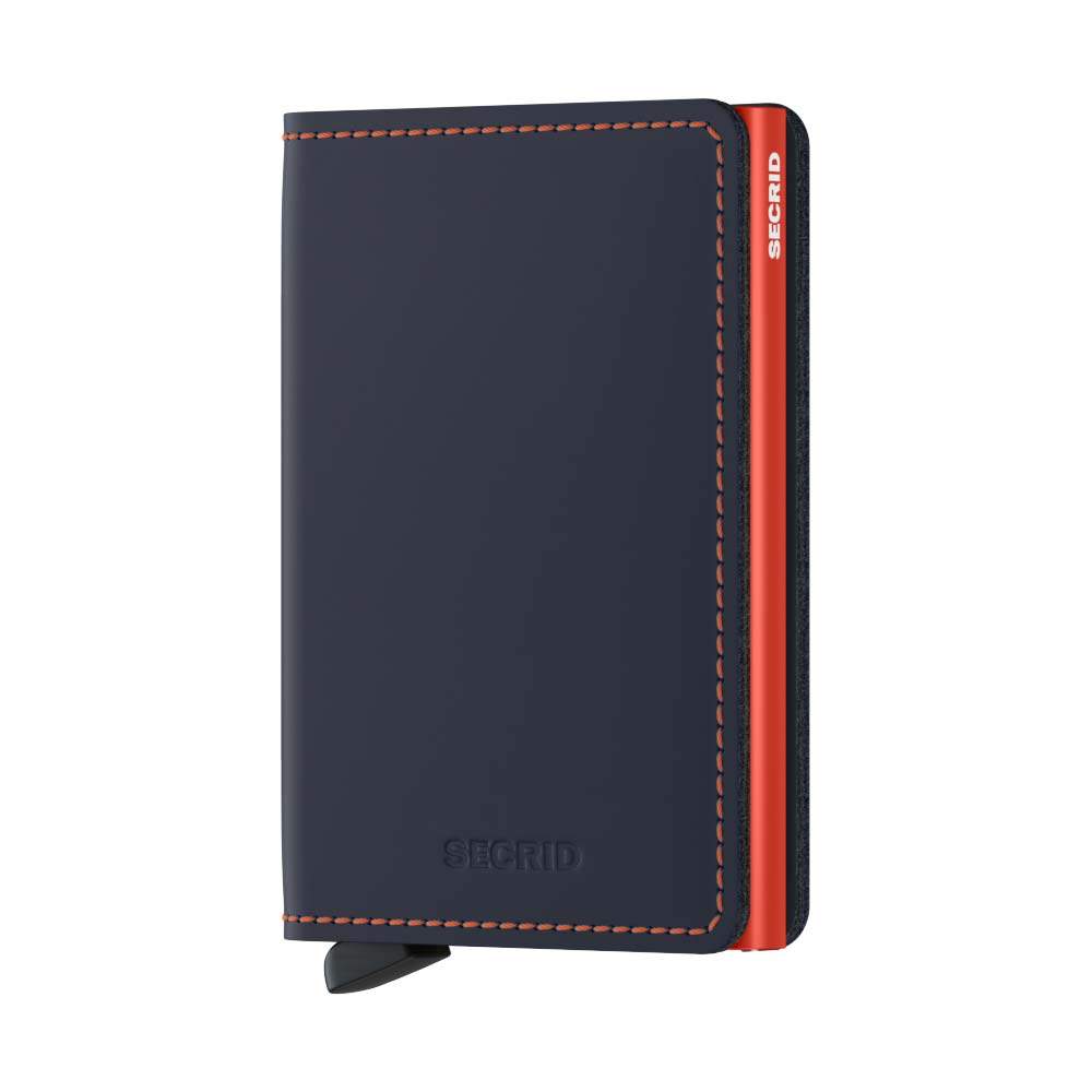 Secrid - Matte Night Blue & Orange Slimwallet