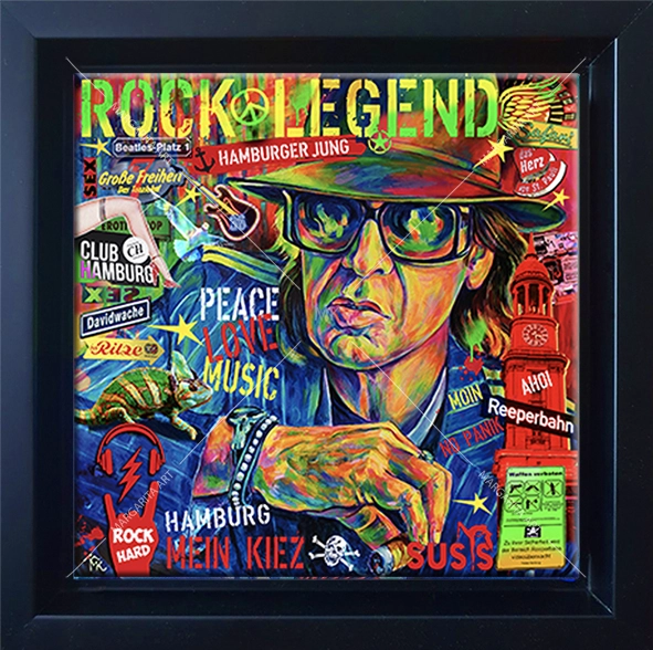 Hamburger Rockmusiker „Rock Legend“ Bild 20 x 20 cm gerahmt Hamburger Rockmusiker „Rock Legend“ Bild 20 x 20 cm gerahmt