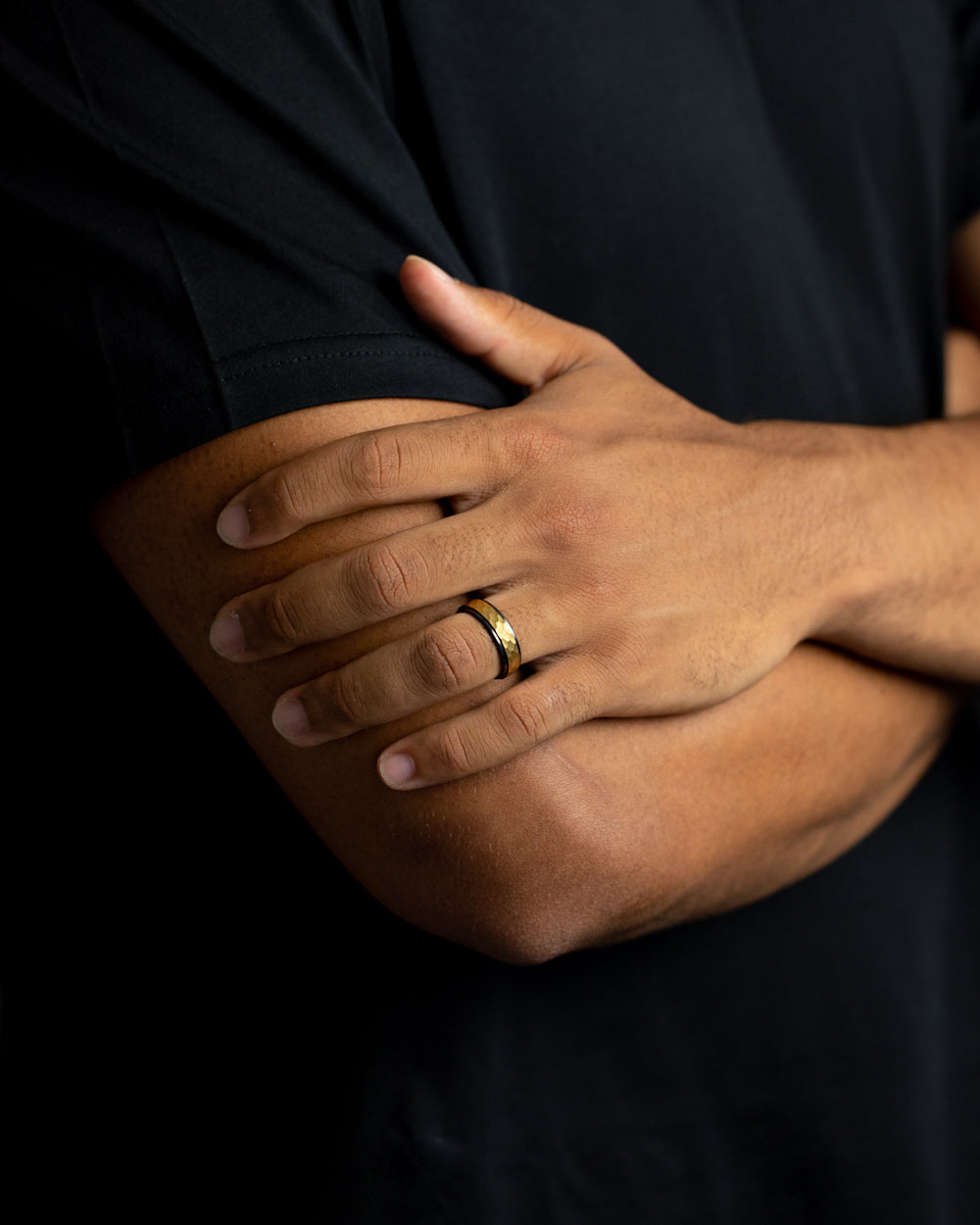 Gemini Duplus Black Gold 6 mm Titanring mit schwarzem und goldenem Finish