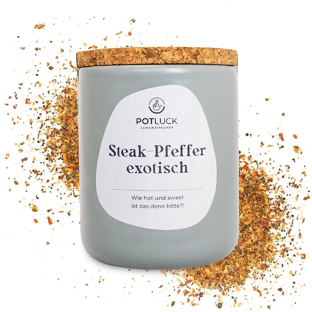 Potluck Steak-Pfeffer exotisch Gewürzzubereitung 80g Potluck Steak-Pfeffer exotisch Gewürzzubereitung 80g