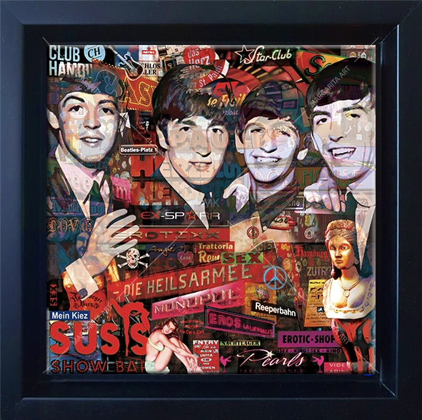 britische Rock- und Pop-Band Bild 20 x 20 cm gerahmt