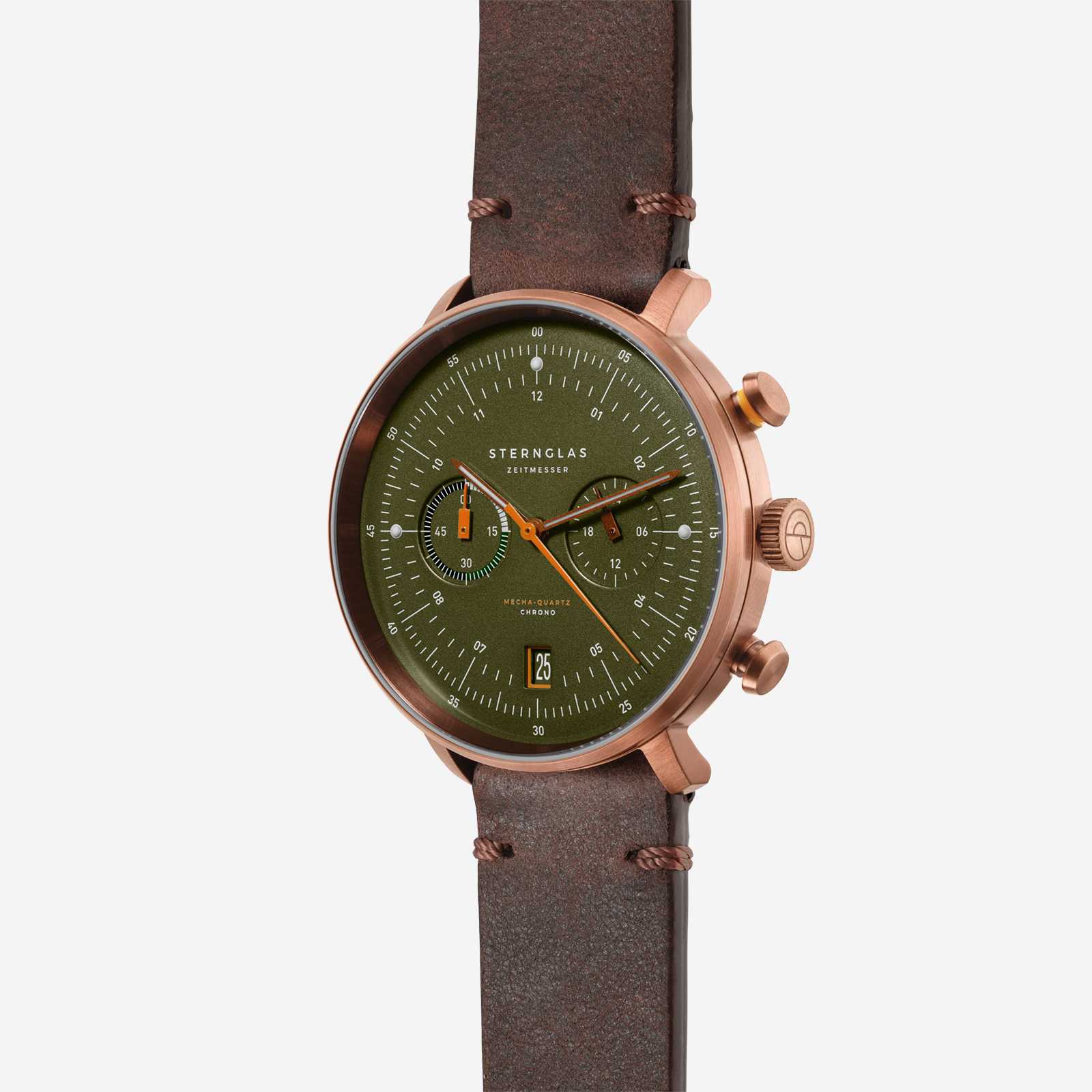 Sternglas Hamburg Chrono Dunkelgrün mit Nylon Armband Sternglas Hamburg Chrono Dunkelgrün mit Nylon Armband
