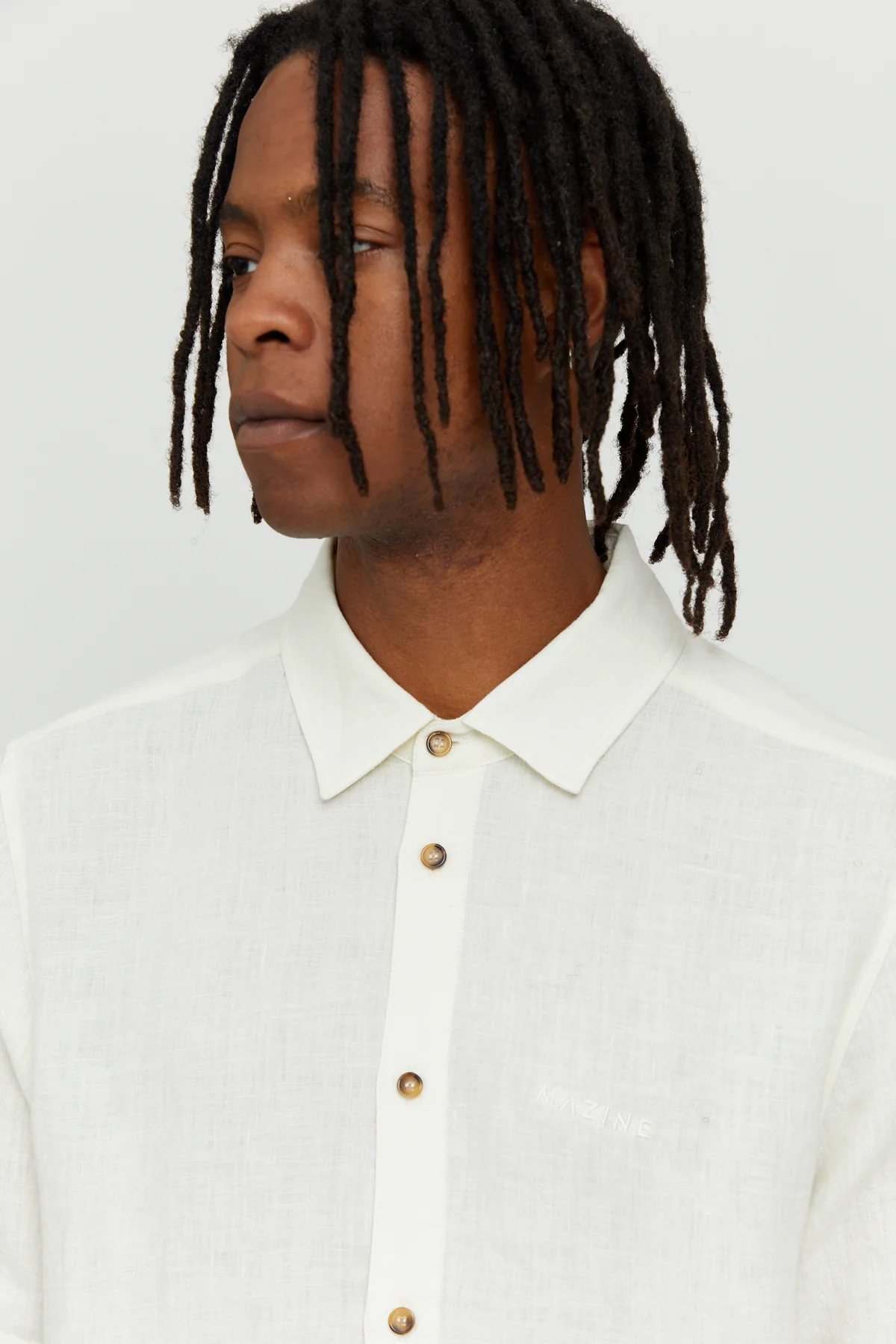 Mazine Leland Linen Shirt - White