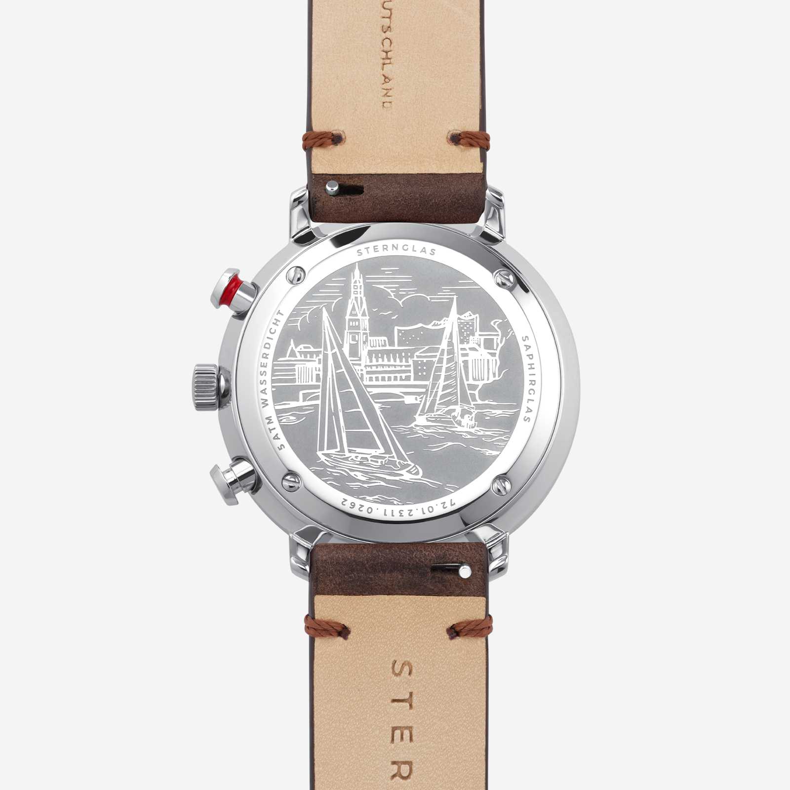 Sternglas Hamburg Chrono Silber Nylon Armband