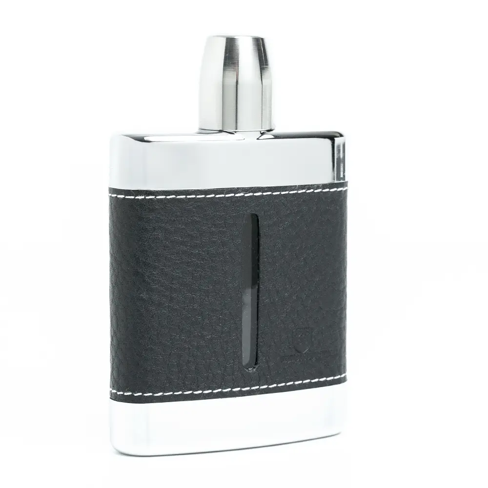 Flachmann 150ml Leder schwarz Flachmann 150ml Leder schwarz