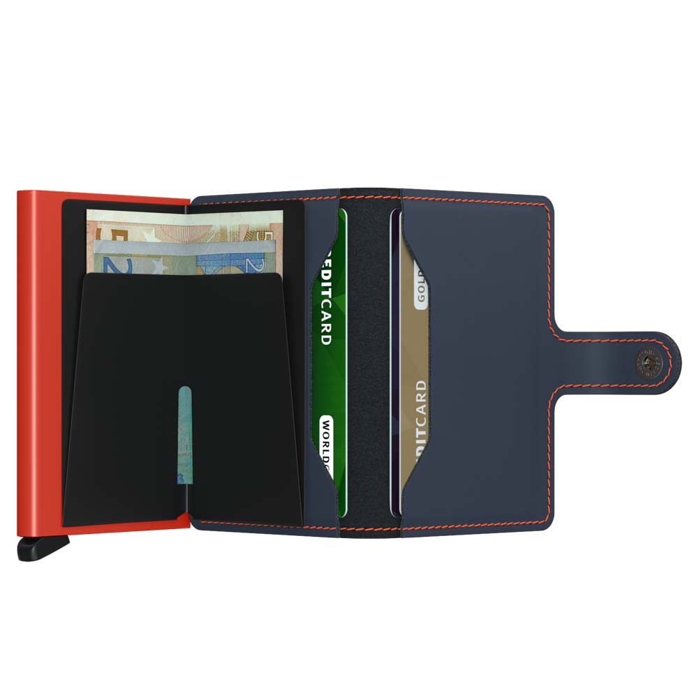Secrid - Matte Night Blue & Orange Miniwallet