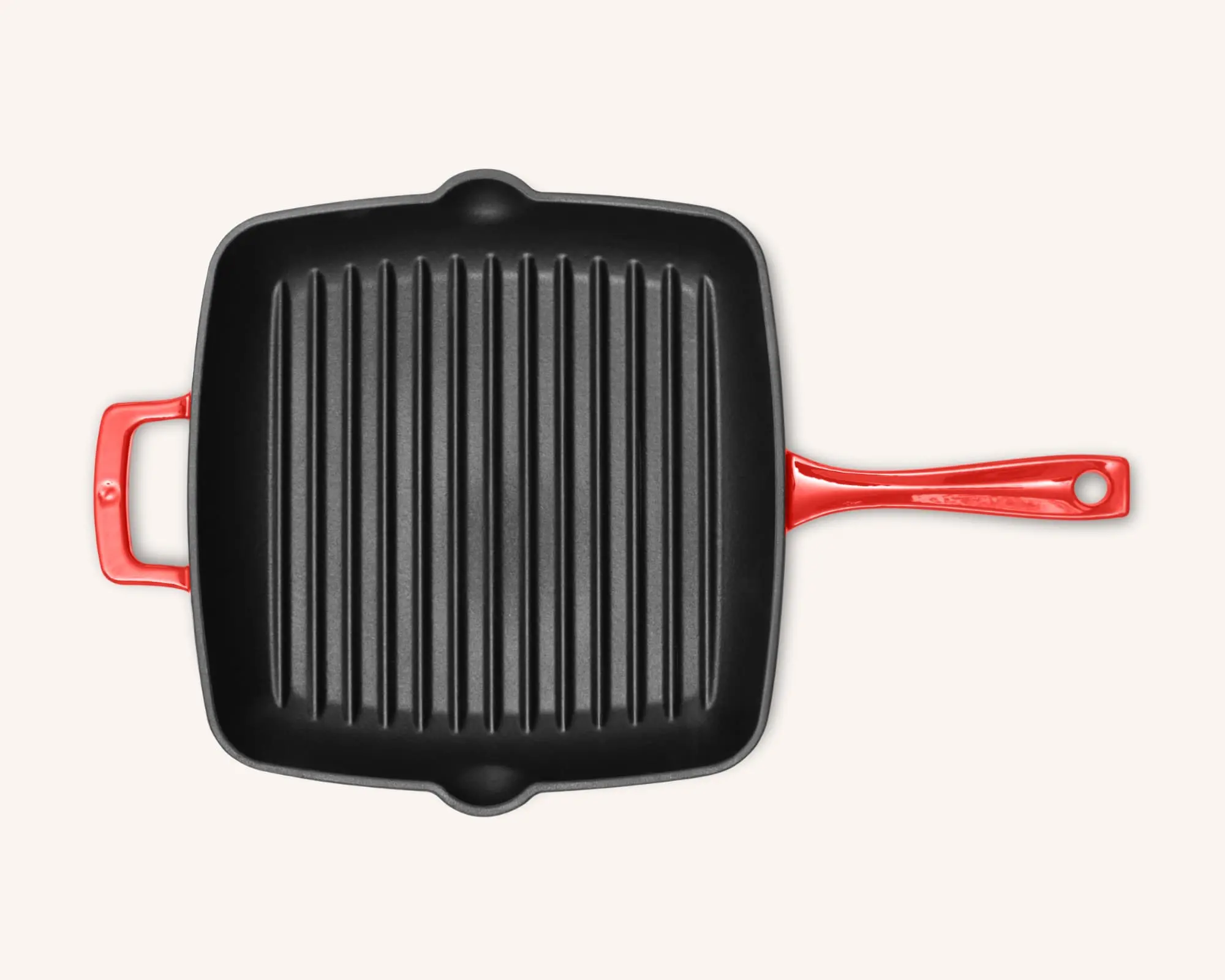Olavson Grillpfanne Rot 46 cm – Gusseisen, rot emailliert