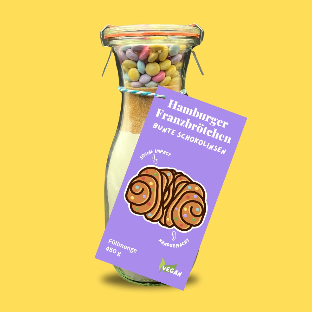 Hamburger Franzbrötchen Backmischung bunte Schokolinsen