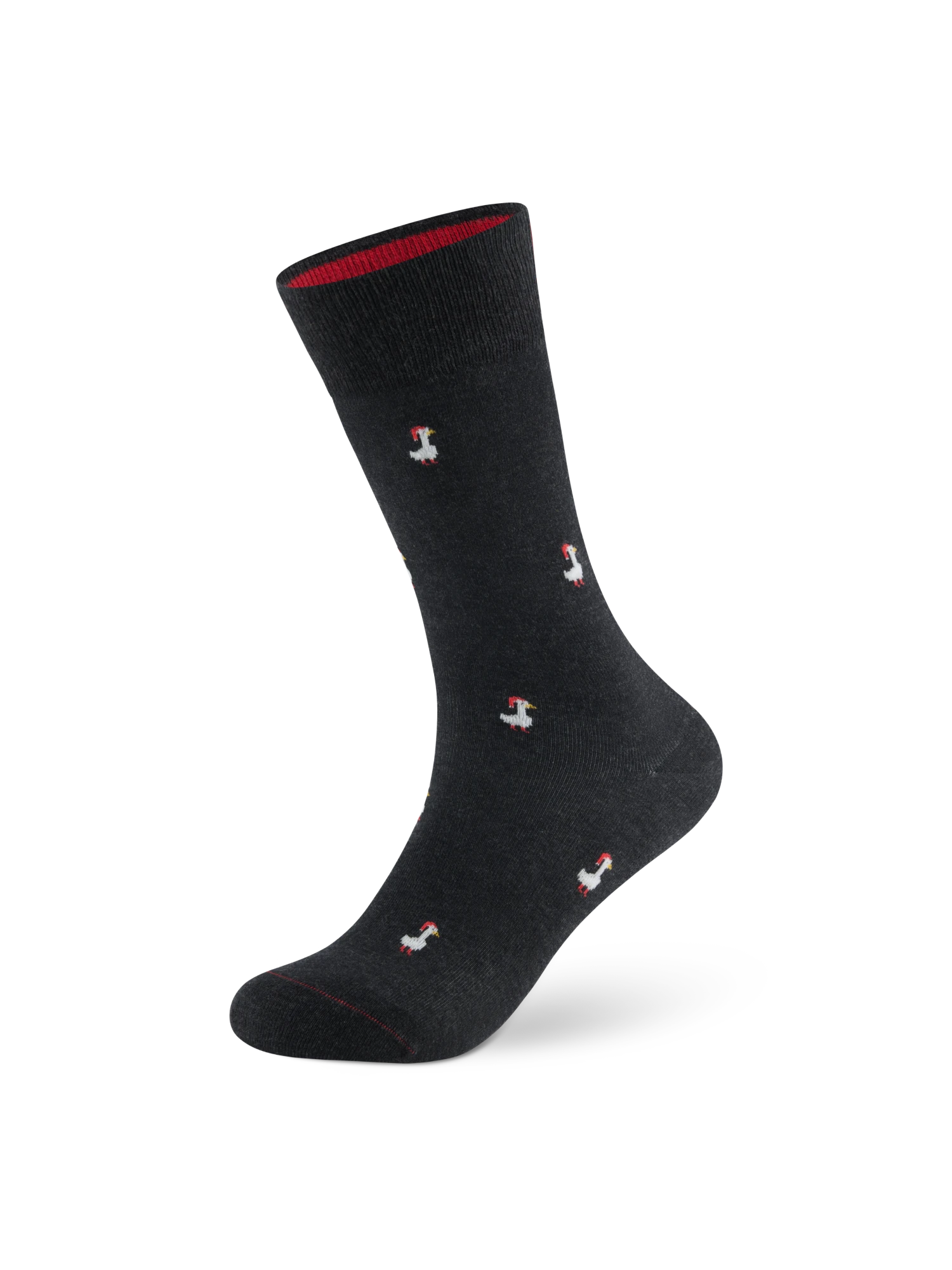 VON JUNGFELD Weihnachtssocken Goose Melange Black