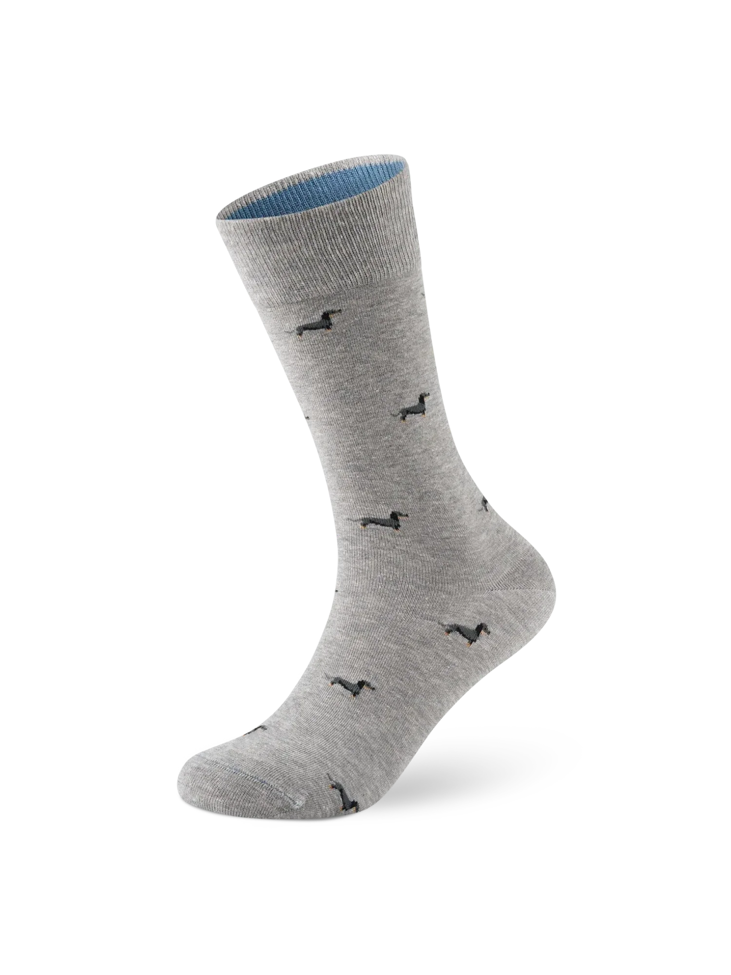 von Jungfeld Mini Dachshund Socken Heather Grey