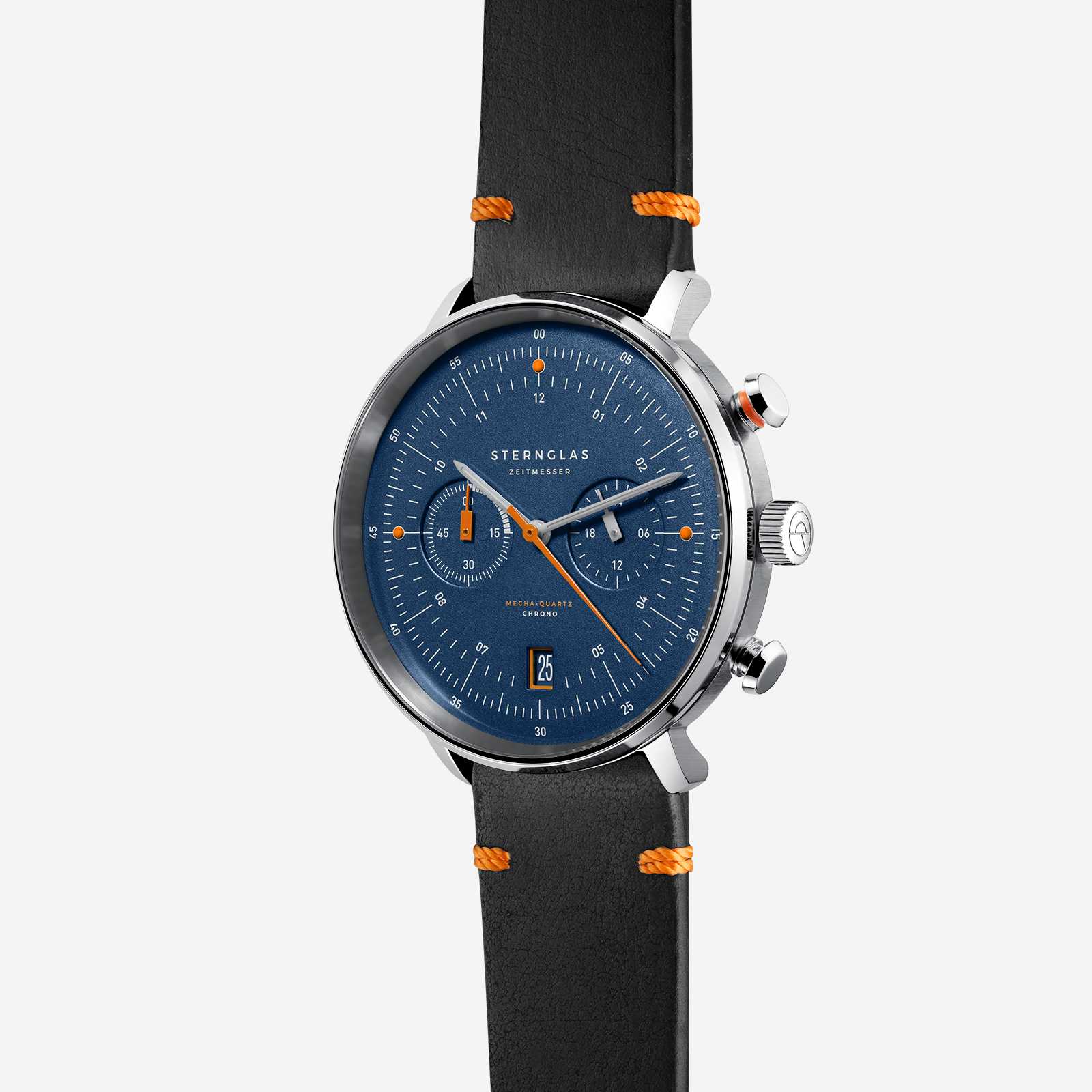 Sternglas Hamburg Chrono Edition Küste Dunkelblau Silber Küstenband