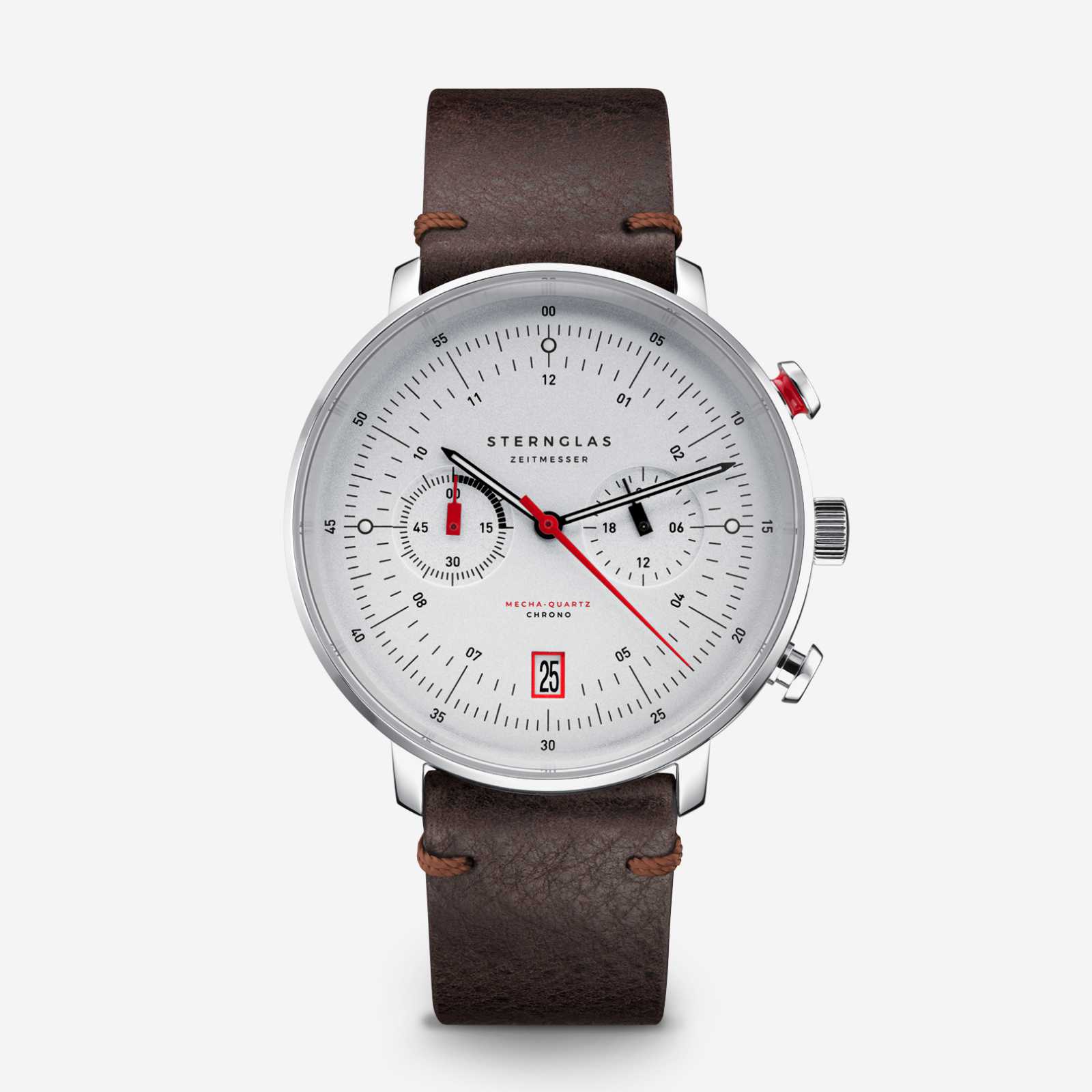 Sternglas Hamburg Chrono silber mit Lederarmband