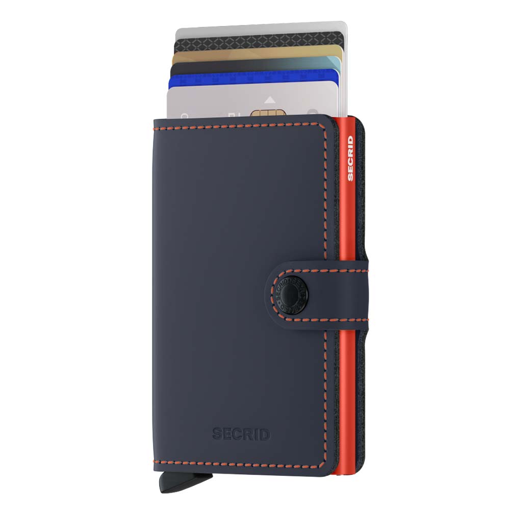Secrid - Matte Night Blue & Orange Miniwallet