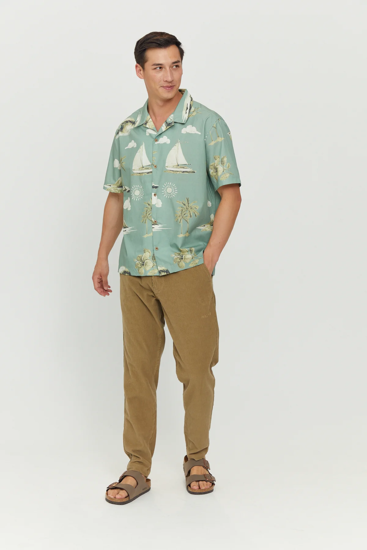 Mazine Maui Shirt - Cobalt Green / printed