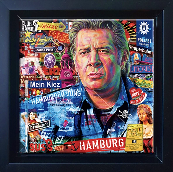 Hamburger Schauspieler Bild 20 x 20 cm gerahmt
