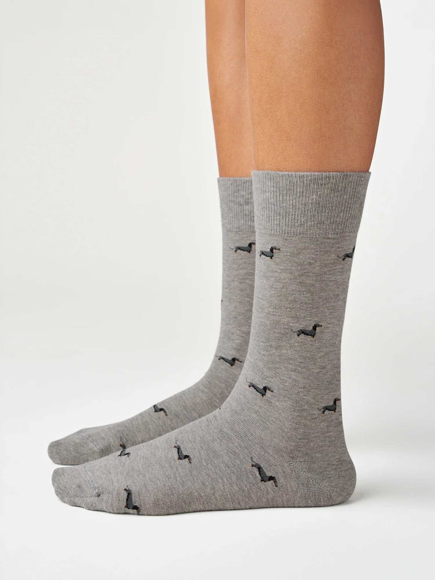 von Jungfeld Mini Dachshund Socken Heather Grey