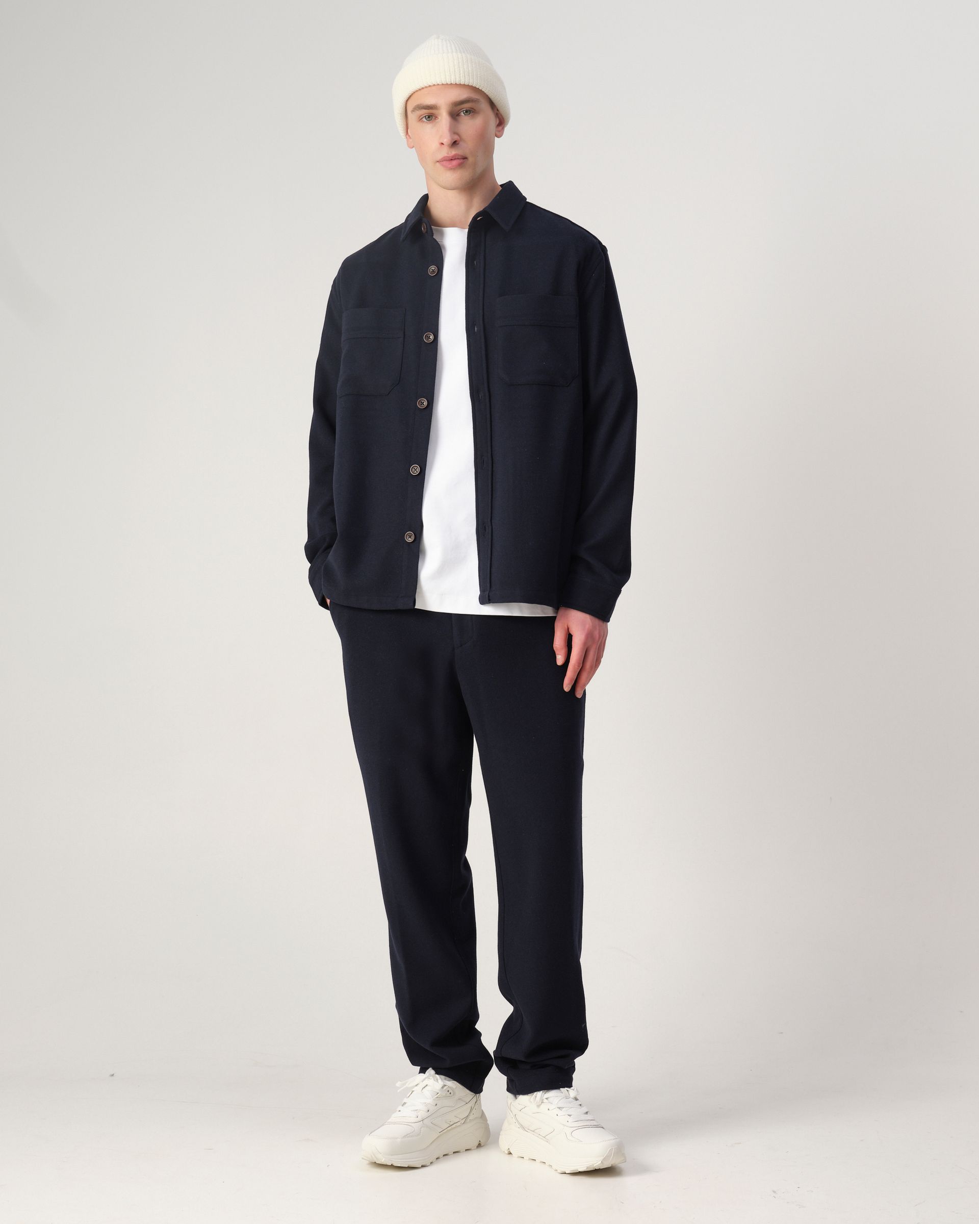 J.C. RAGS Ace Wool Overshirt Sky Captain Melange