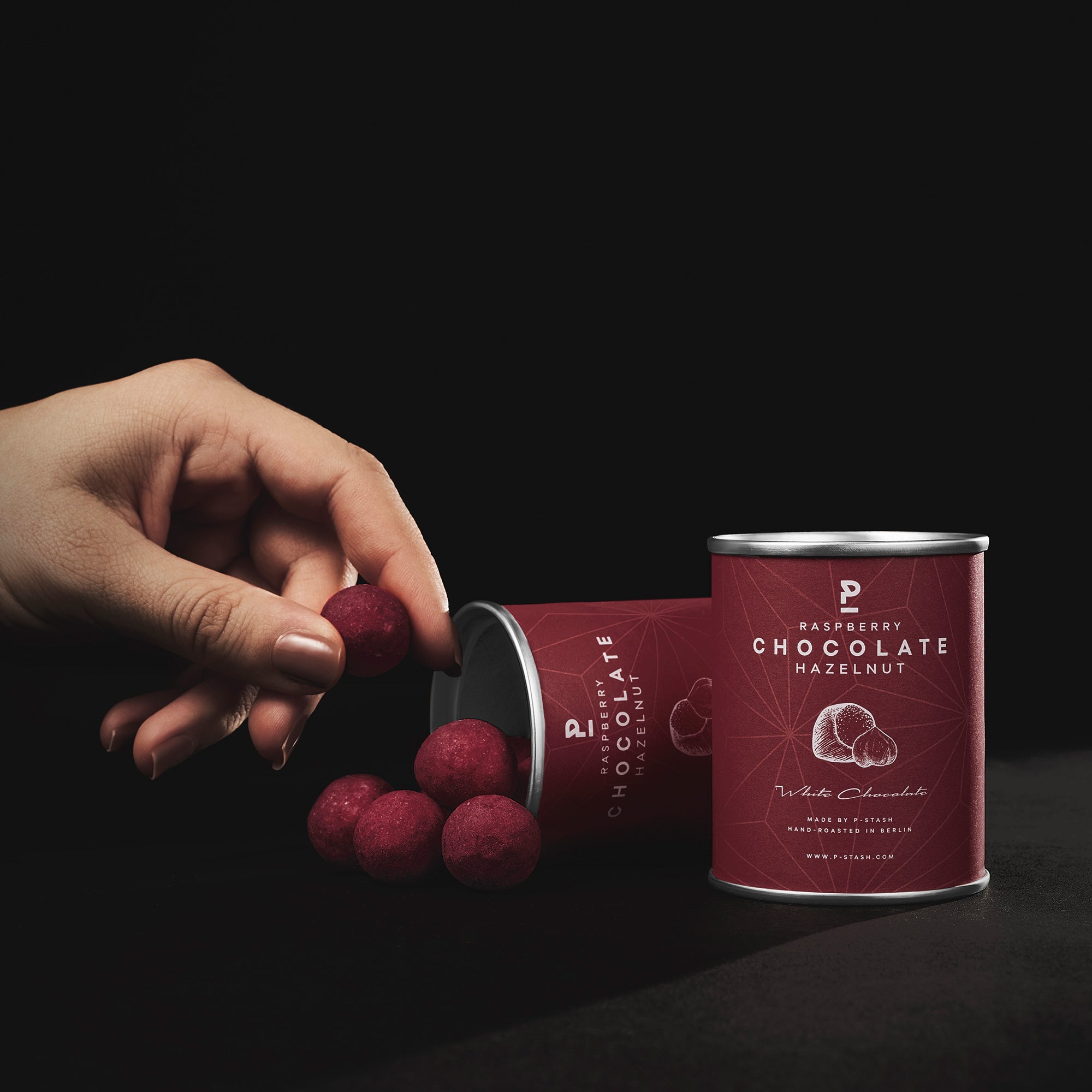 P-STASH Haselnuss weiße Schokolade mit Himbeere
