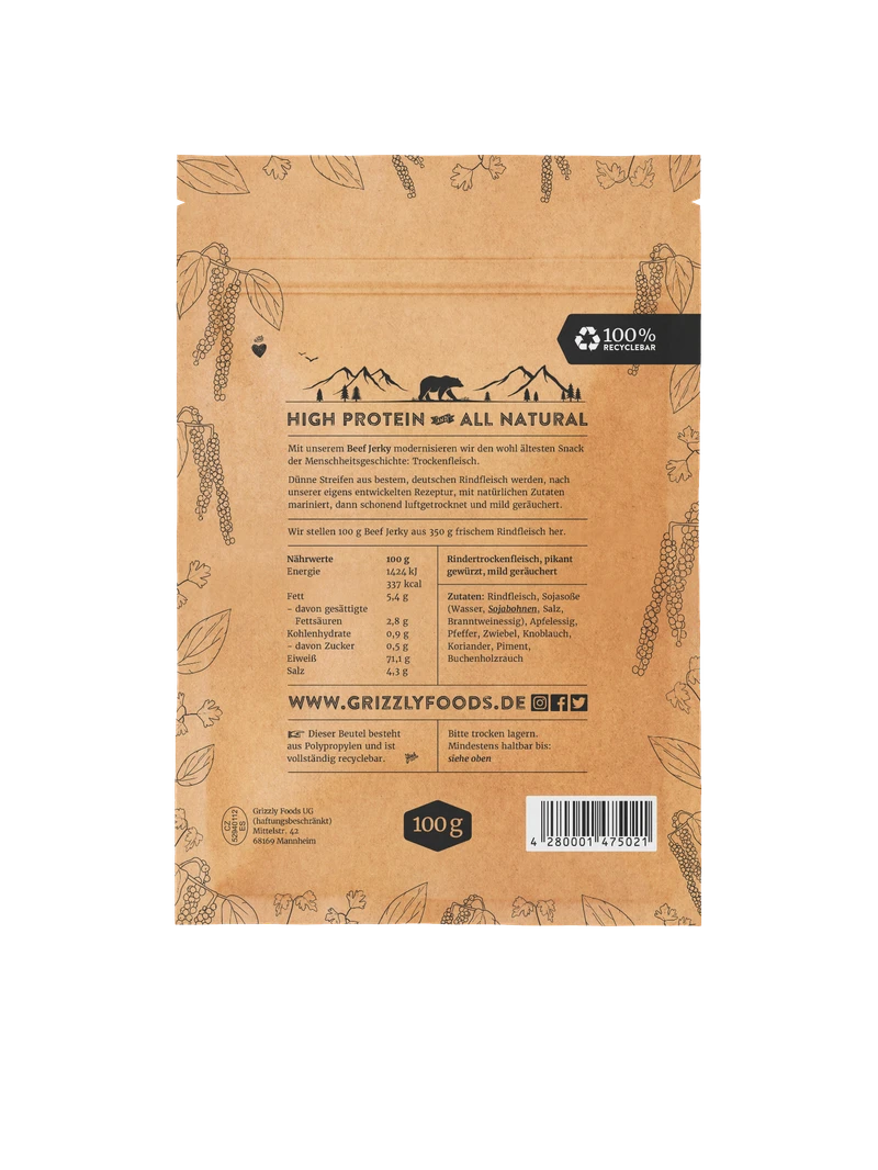 Beef Jerky - Cracked Pepper 100g