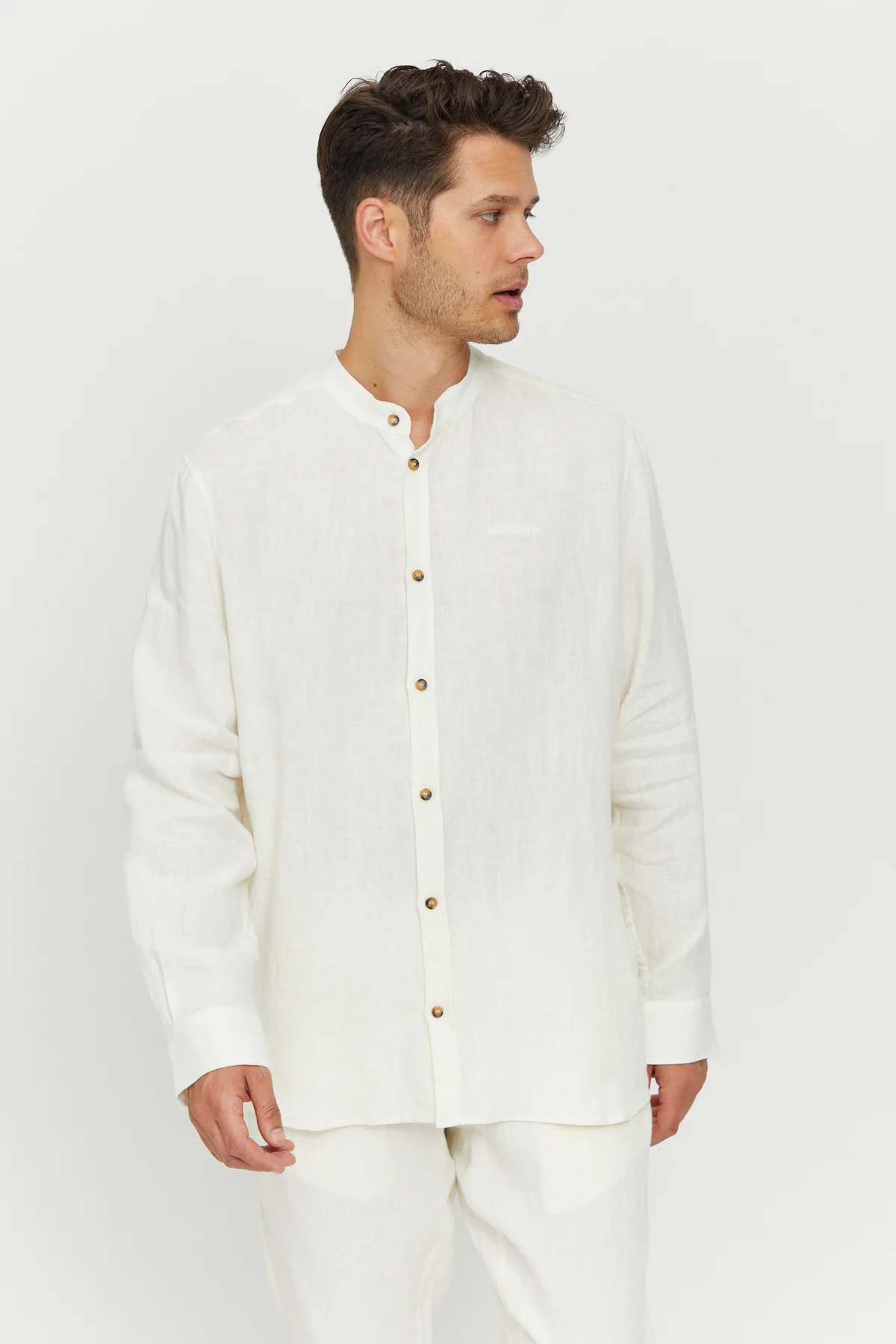 Mazine Altona Linen Shirt langarm - White