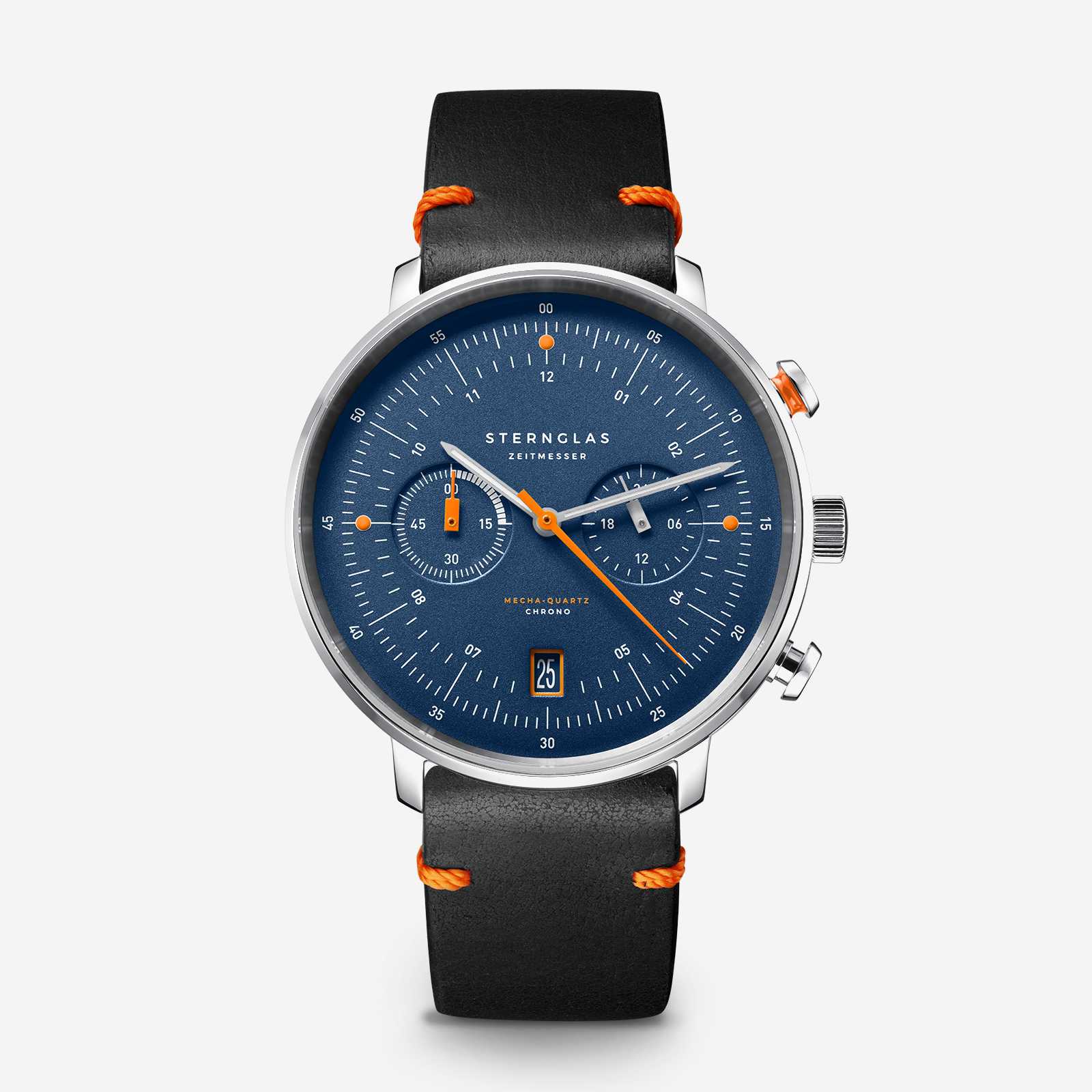 Sternglas Hamburg Chrono Edition Küste Dunkelblau Silber Küstenband