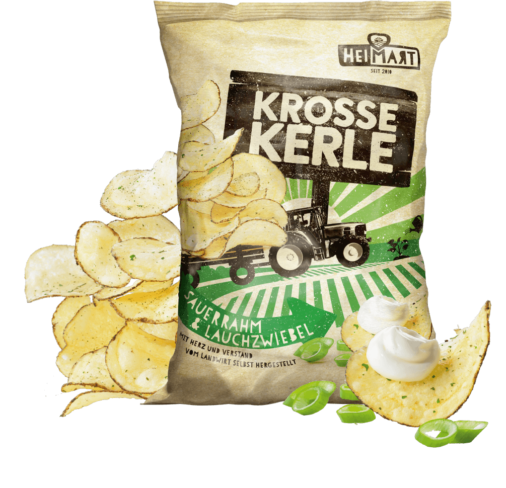 Krosse Kerle Chips - Sauerrahm & Lauchzwiebel Krosse Kerle Chips - Sauerrahm & Lauchzwiebel