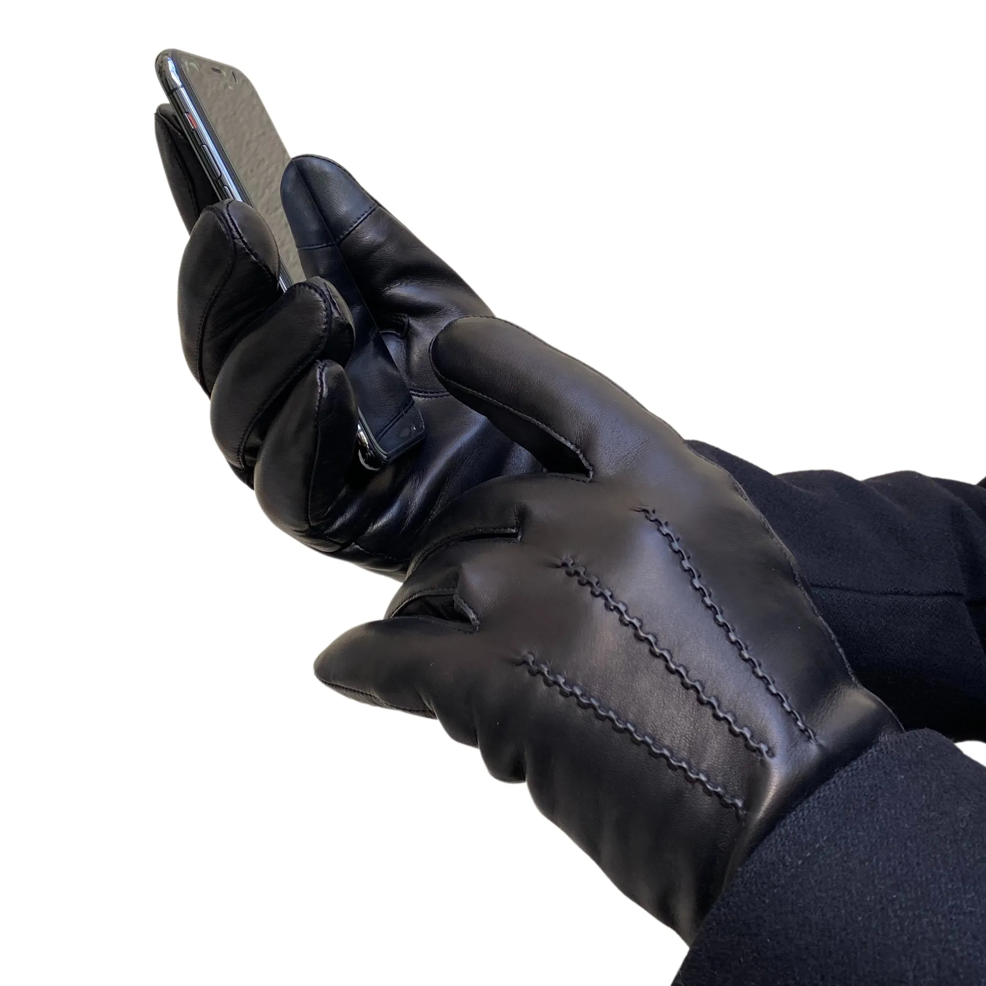 Akaroa Lederhandschuhe Dan mit Lammfellfutter - schwarz Akaroa Lederhandschuhe Dan mit Lammfellfutter - schwarz