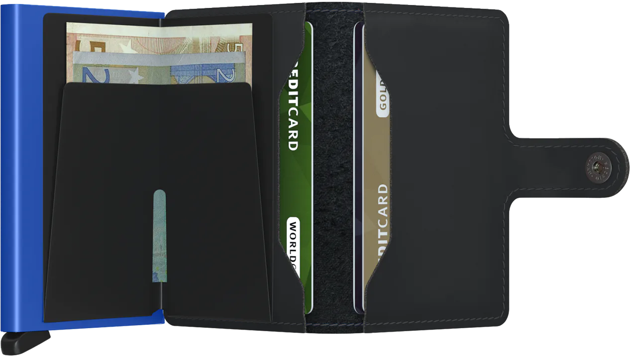 Secrid - Matte Black & Blue Miniwallet Secrid - Matte Black & Blue Miniwallet