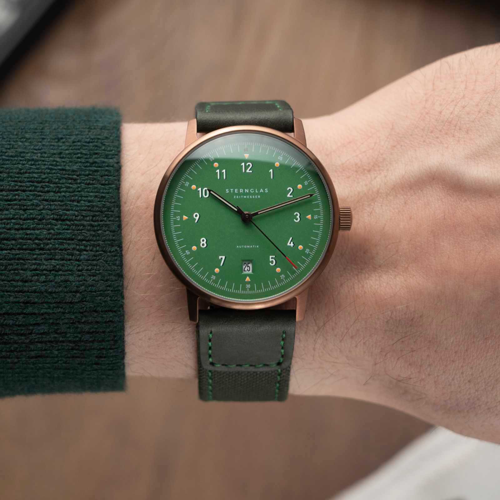 Sternglas Automatik Lumatik Edition Bronze Grün - Nylon Grün Sternglas Automatik Lumatik Edition Bronze Grün - Nylon Grün