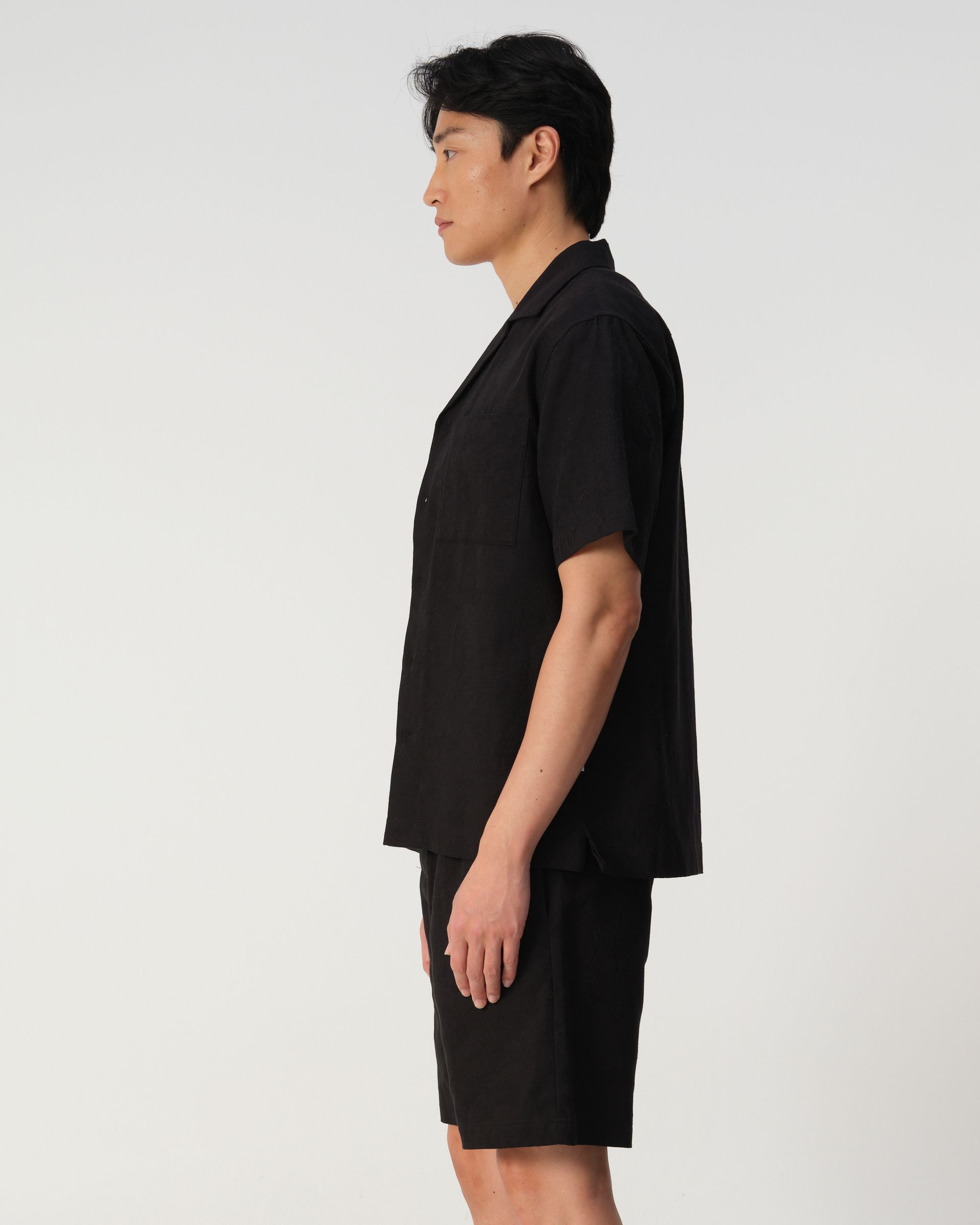 J.C. RAGS Aaron Jacquard Casual Overhemd Schwarz