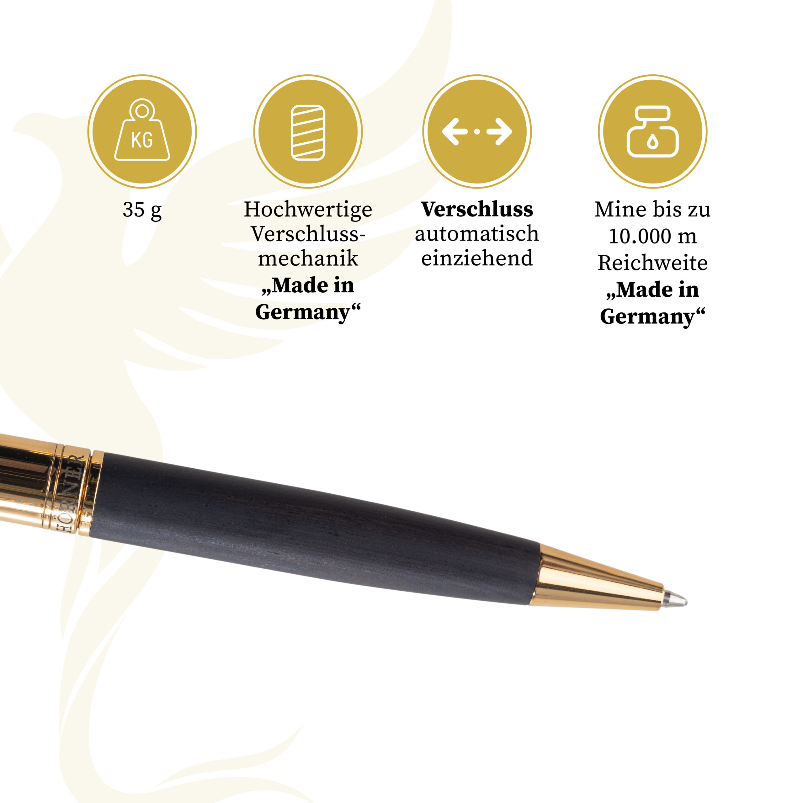 Hörner Legno Ebenholz Kugelschreiber