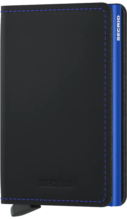 Secrid - Matte Black & Blue Slimwallet Secrid - Matte Black & Blue Slimwallet