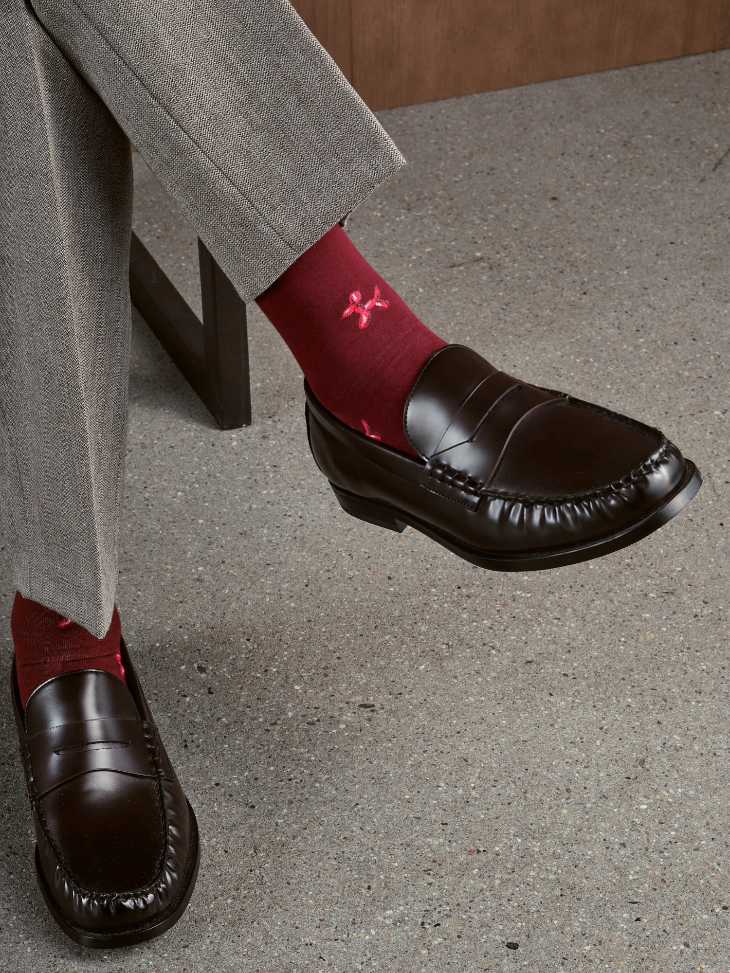von Jungfeld Socken Dog Wine Red