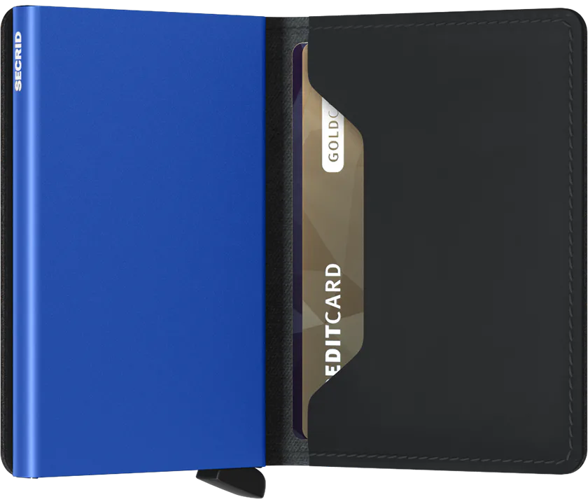 Secrid - Matte Black & Blue Slimwallet