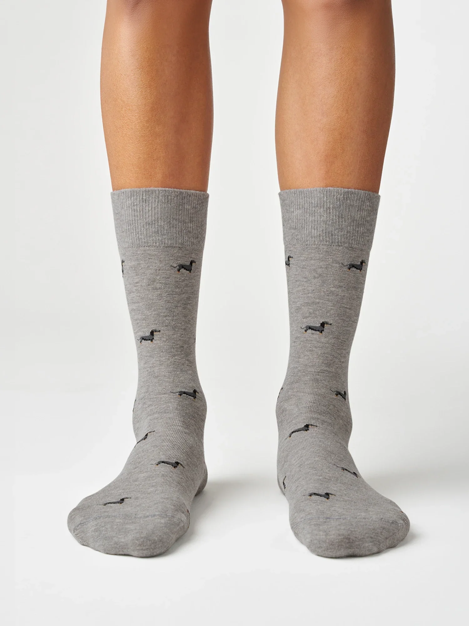 von Jungfeld Mini Dachshund Socken Heather Grey