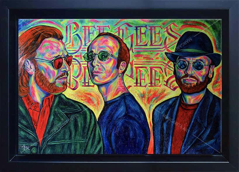 britische Popgruppe Bild 30 x 20 cm gerahmt
