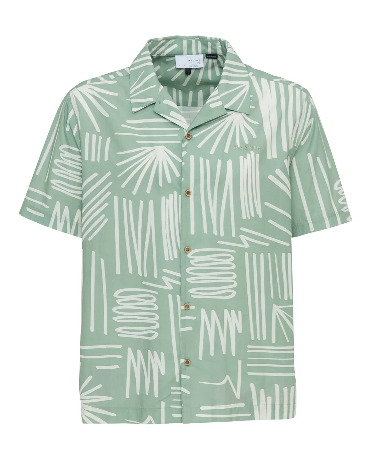 Mazine Honolulu Shirt - Cobalt Green / printed