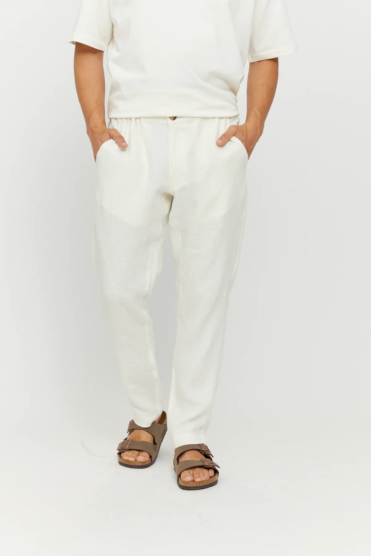 Mazine Littlefield Linen Pants - White