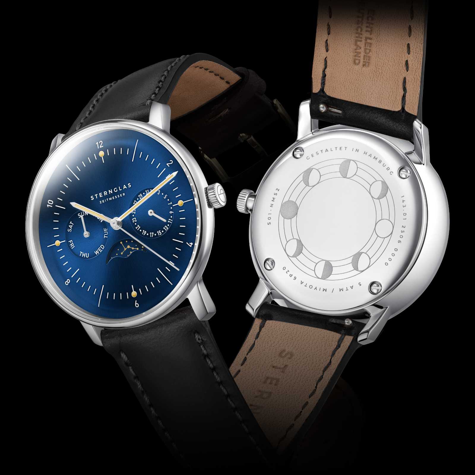 Sternglas Naos Mondphase Mitternachtsblau