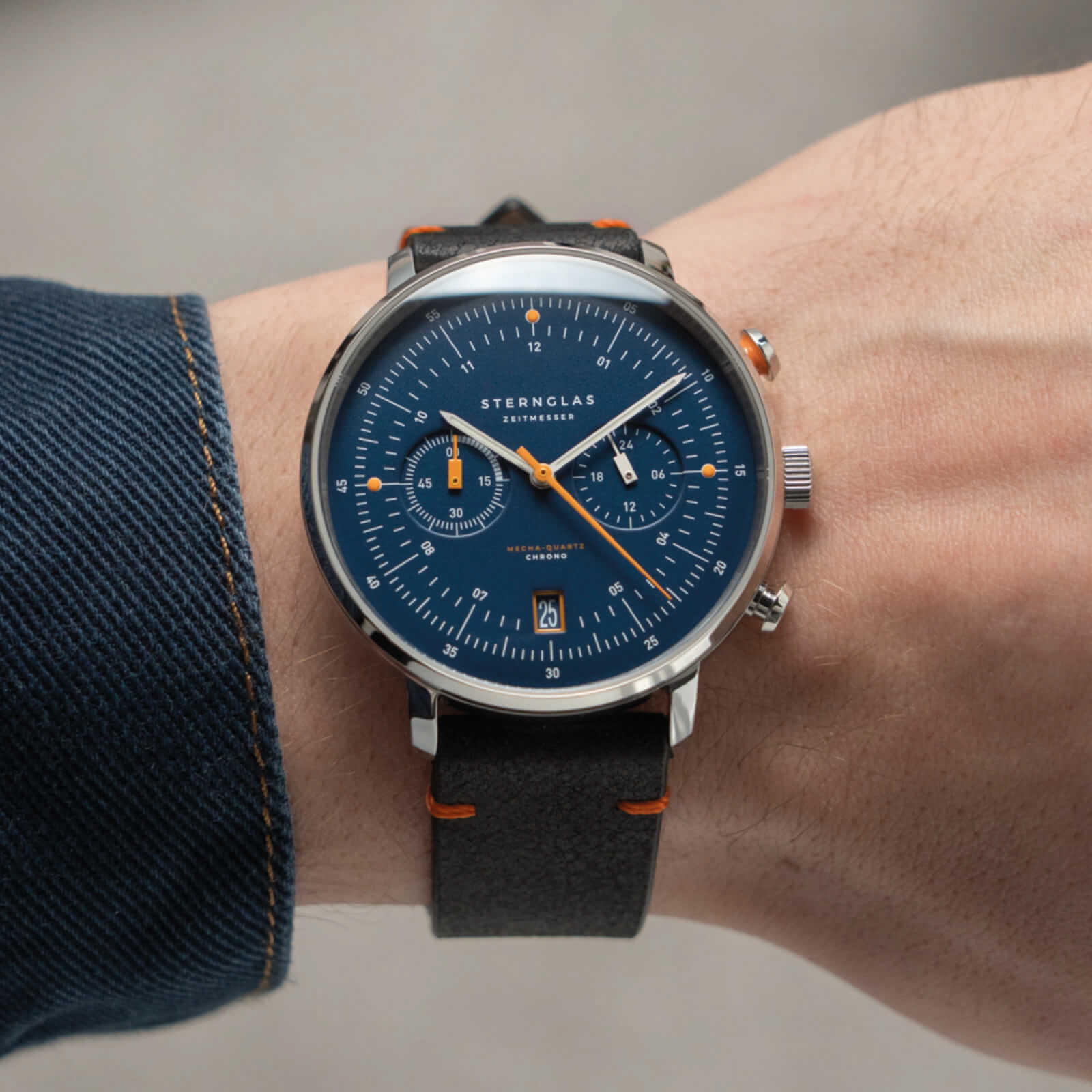 Sternglas Hamburg Chrono Edition Küste Dunkelblau Silber Küstenband