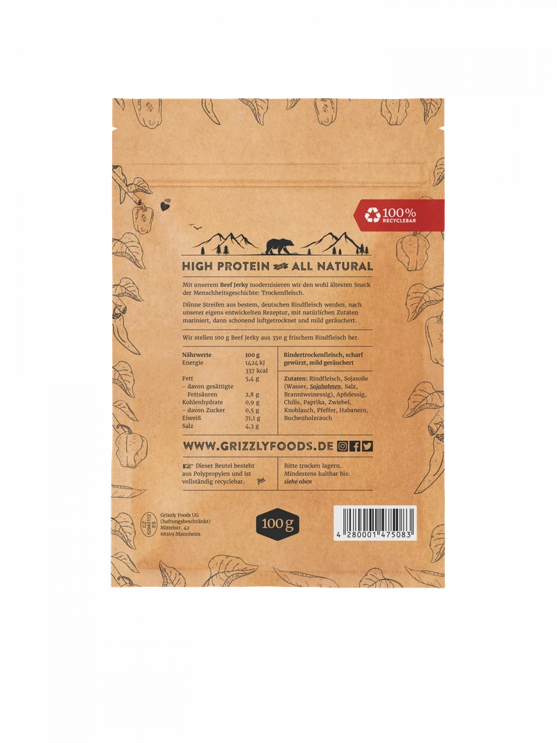 Beef Jerky - Burn Baby Burn 100g Beef Jerky - Burn Baby Burn 100g